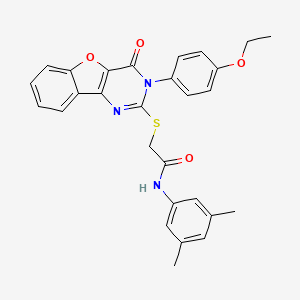 molecular formula C28H25N3O4S B2631047 N-(3,5-dimethylphenyl)-2-((3-(4-ethoxyphenyl)-4-oxo-3,4-dihydrobenzofuro[3,2-d]pyrimidin-2-yl)thio)acetamide CAS No. 895646-35-2
