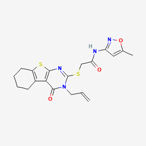 N-(5-methyl-1,2-oxazol-3-yl)-2-[(4-oxo-3-prop-2-enyl-5,6,7,8-tetrahydro-[1]benzothiolo[2,3-d]pyrimidin-2-yl)sulfanyl]acetamide