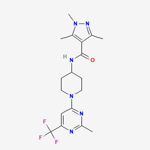 1,3,5-trimethyl-N-(1-(2-methyl-6-(trifluoromethyl)pyrimidin-4-yl)piperidin-4-yl)-1H-pyrazole-4-carboxamide