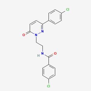 molecular formula C19H15Cl2N3O2 B2631059 4-chloro-N-(2-(3-(4-chlorophenyl)-6-oxopyridazin-1(6H)-yl)ethyl)benzamide CAS No. 921851-67-4