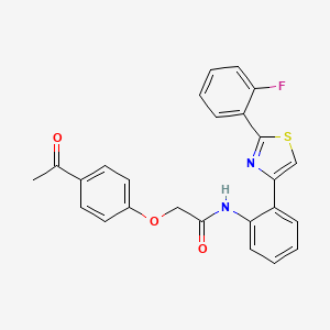 2-(4-acetylphenoxy)-N-(2-(2-(2-fluorophenyl)thiazol-4-yl)phenyl)acetamide