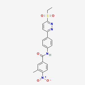 molecular formula C20H18N4O5S B2631068 N-(4-(6-(ethylsulfonyl)pyridazin-3-yl)phenyl)-3-methyl-4-nitrobenzamide CAS No. 921839-77-2