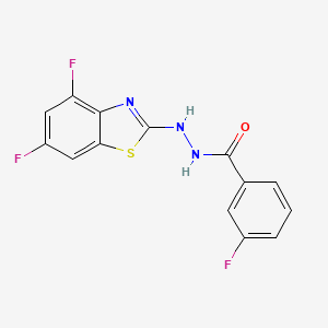 molecular formula C14H8F3N3OS B2631070 N'-(4,6-difluorobenzo[d]thiazol-2-yl)-3-fluorobenzohydrazide CAS No. 851988-19-7