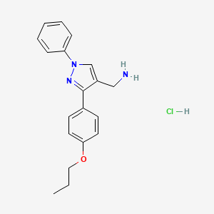 1-[1-phenyl-3-(4-propoxyphenyl)-1H-pyrazol-4-yl]methanamine hydrochloride
