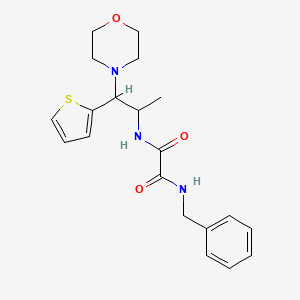 molecular formula C20H25N3O3S B2631081 N1-benzyl-N2-(1-morpholino-1-(thiophen-2-yl)propan-2-yl)oxalamide CAS No. 863017-12-3
