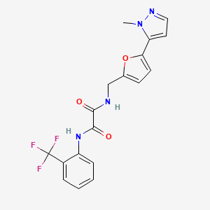 molecular formula C18H15F3N4O3 B2631085 N-{[5-(1-methyl-1H-pyrazol-5-yl)furan-2-yl]methyl}-N'-[2-(trifluoromethyl)phenyl]ethanediamide CAS No. 2415490-75-2