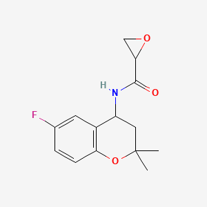 molecular formula C14H16FNO3 B2631094 N-(6-Fluoro-2,2-dimethyl-3,4-dihydrochromen-4-yl)oxirane-2-carboxamide CAS No. 2418719-47-6