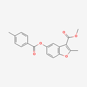 molecular formula C19H16O5 B2631097 Methyl 2-methyl-5-(4-methylbenzoyloxy)-1-benzofuran-3-carboxylate CAS No. 315237-50-4