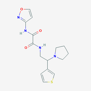 molecular formula C15H18N4O3S B2631099 N1-(isoxazol-3-yl)-N2-(2-(pyrrolidin-1-yl)-2-(thiophen-3-yl)ethyl)oxalamide CAS No. 946355-46-0