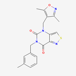 molecular formula C19H18N4O3S B2631132 4-((3,5-dimethylisoxazol-4-yl)methyl)-6-(3-methylbenzyl)isothiazolo[4,3-d]pyrimidine-5,7(4H,6H)-dione CAS No. 1428363-76-1