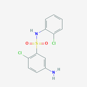 molecular formula C12H10Cl2N2O2S B2631135 5-amino-2-chloro-N-(2-chlorophenyl)benzene-1-sulfonamide CAS No. 327092-83-1