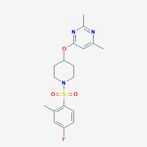 4-((1-((4-Fluoro-2-methylphenyl)sulfonyl)piperidin-4-yl)oxy)-2,6-dimethylpyrimidine