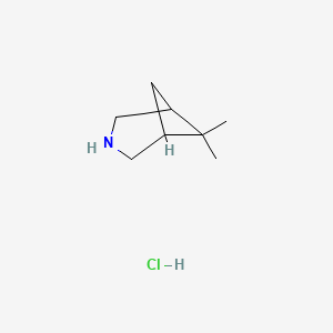 molecular formula C8H16ClN B2631204 6,6-dimethyl-3-azabicyclo[3.1.1]heptane hydrochloride CAS No. 2490402-24-7