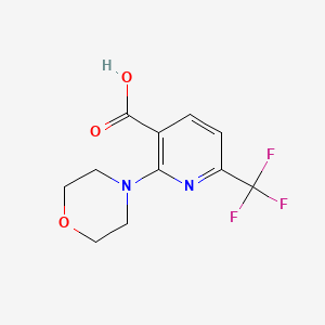 molecular formula C11H11F3N2O3 B2631239 2-Morpholino-6-(trifluoromethyl)nicotinic acid CAS No. 545395-42-4
