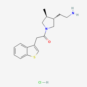 molecular formula C17H23ClN2OS B2631243 1-[(3S,4S)-3-(2-Aminoethyl)-4-methylpyrrolidin-1-yl]-2-(1-benzothiophen-3-yl)ethanone;hydrochloride CAS No. 2418596-74-2