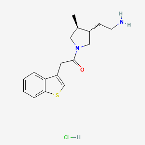 1-[(3S,4S)-3-(2-Aminoethyl)-4-methylpyrrolidin-1-yl]-2-(1-benzothiophen-3-yl)ethanone;hydrochloride