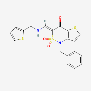 (Z)-1-benzyl-3-(((thiophen-2-ylmethyl)amino)methylene)-1H-thieno[3,2-c][1,2]thiazin-4(3H)-one 2,2-dioxide