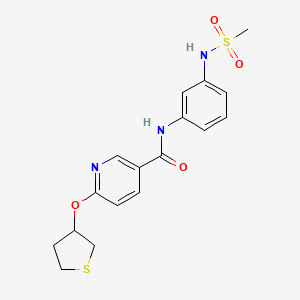molecular formula C17H19N3O4S2 B2631254 N-(3-(methylsulfonamido)phenyl)-6-((tetrahydrothiophen-3-yl)oxy)nicotinamide CAS No. 2034237-73-3