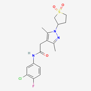 N-(3-chloro-4-fluorophenyl)-2-(1-(1,1-dioxidotetrahydrothiophen-3-yl)-3,5-dimethyl-1H-pyrazol-4-yl)acetamide