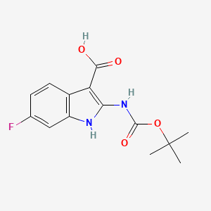 6-Fluoro-2-[(2-methylpropan-2-yl)oxycarbonylamino]-1H-indole-3-carboxylic acid