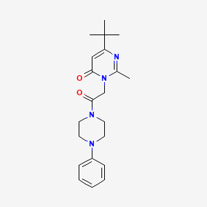 6-(tert-butyl)-2-methyl-3-(2-oxo-2-(4-phenylpiperazin-1-yl)ethyl)pyrimidin-4(3H)-one