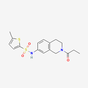 molecular formula C17H20N2O3S2 B2631269 5-methyl-N-(2-propanoyl-1,2,3,4-tetrahydroisoquinolin-7-yl)thiophene-2-sulfonamide CAS No. 955675-31-7