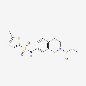 5-methyl-N-(2-propionyl-1,2,3,4-tetrahydroisoquinolin-7-yl)thiophene-2-sulfonamide