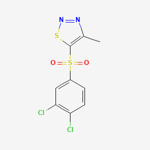 molecular formula C9H6Cl2N2O2S2 B2631272 5-[(3,4-Dichlorophenyl)sulfonyl]-4-methyl-1,2,3-thiadiazole CAS No. 338978-77-1