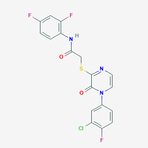 2-((4-(3-chloro-4-fluorophenyl)-3-oxo-3,4-dihydropyrazin-2-yl)thio)-N-(2,4-difluorophenyl)acetamide