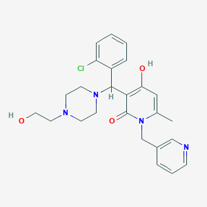 3-((2-chlorophenyl)(4-(2-hydroxyethyl)piperazin-1-yl)methyl)-4-hydroxy-6-methyl-1-(pyridin-3-ylmethyl)pyridin-2(1H)-one