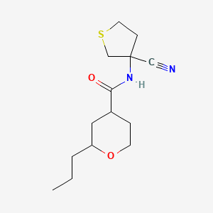 N-(3-cyanothiolan-3-yl)-2-propyloxane-4-carboxamide