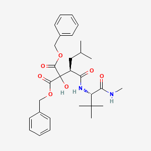 Dibenzyl 2-((R)-1-(((S)-3,3-dimethyl-1-(methylamino)-1-oxobutan-2-yl)amino)-4-methyl-1-oxopentan-2-yl)-2-hydroxymalonate