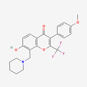 7-hydroxy-3-(4-methoxyphenyl)-8-(piperidin-1-ylmethyl)-2-(trifluoromethyl)-4H-chromen-4-one