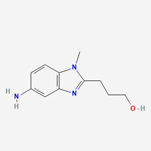 molecular formula C11H15N3O B2631319 3-(5-Amino-1-methyl-1H-benzoimidazol-2-yl)-propan-1-ol CAS No. 924832-40-6