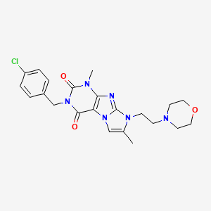 3-(4-chlorobenzyl)-1,7-dimethyl-8-(2-morpholinoethyl)-1H-imidazo[2,1-f]purine-2,4(3H,8H)-dione