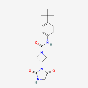 molecular formula C17H22N4O3 B2631325 N-(4-(tert-butyl)phenyl)-3-(2,5-dioxoimidazolidin-1-yl)azetidine-1-carboxamide CAS No. 2320382-96-3