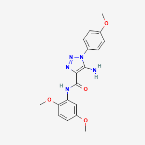 molecular formula C18H19N5O4 B2631330 5-amino-N-(2,5-dimethoxyphenyl)-1-(4-methoxyphenyl)-1H-1,2,3-triazole-4-carboxamide CAS No. 953848-19-6