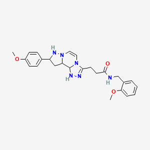 3-[11-(4-methoxyphenyl)-3,4,6,9,10-pentaazatricyclo[7.3.0.0^{2,6}]dodeca-1(12),2,4,7,10-pentaen-5-yl]-N-[(2-methoxyphenyl)methyl]propanamide