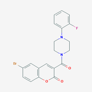molecular formula C20H16BrFN2O3 B2631334 6-bromo-3-(4-(2-fluorophenyl)piperazine-1-carbonyl)-2H-chromen-2-one CAS No. 663938-52-1