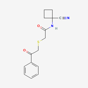 molecular formula C15H16N2O2S B2631336 N-(1-cyanocyclobutyl)-2-[(2-oxo-2-phenylethyl)sulfanyl]acetamide CAS No. 1311854-62-2