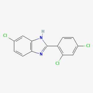 molecular formula C13H7Cl3N2 B2631337 5-chloro-2-(2,4-dichlorophenyl)-1H-benzimidazole CAS No. 95845-34-4