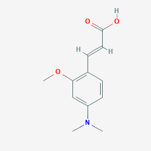 molecular formula C12H15NO3 B2631344 (E)-3-[4-(Dimethylamino)-2-methoxyphenyl]prop-2-enoic acid CAS No. 773129-16-1
