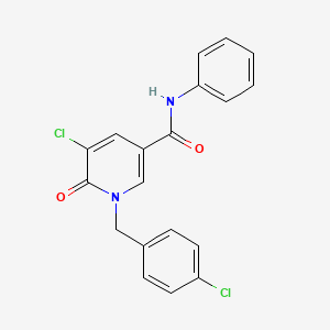 molecular formula C19H14Cl2N2O2 B2631347 5-chloro-1-(4-chlorobenzyl)-6-oxo-N-phenyl-1,6-dihydro-3-pyridinecarboxamide CAS No. 339024-55-4