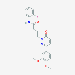 molecular formula C22H22FN3O4 B2631355 4-(3-(3,4-dimethoxyphenyl)-6-oxopyridazin-1(6H)-yl)-N-(2-fluorophenyl)butanamide CAS No. 953163-62-7