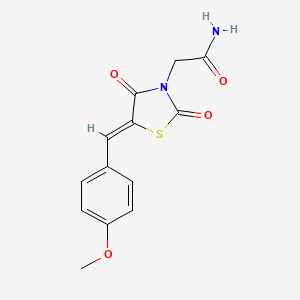 molecular formula C13H12N2O4S B2631356 (Z)-2-(5-(4-methoxybenzylidene)-2,4-dioxothiazolidin-3-yl)acetamide CAS No. 1039558-85-4