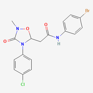 molecular formula C17H15BrClN3O3 B2631404 N-(4-bromophenyl)-2-[4-(4-chlorophenyl)-2-methyl-3-oxo-1,2,4-oxadiazolidin-5-yl]acetamide CAS No. 478033-70-4