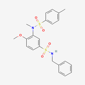 molecular formula C22H24N2O5S2 B2631406 N-benzyl-3-(N,4-dimethylphenylsulfonamido)-4-methoxybenzenesulfonamide CAS No. 923193-05-9