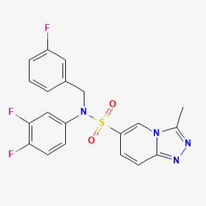 molecular formula C20H15F3N4O2S B2631407 N-(3,4-difluorophenyl)-N-[(3-fluorophenyl)methyl]-3-methyl-[1,2,4]triazolo[4,3-a]pyridine-6-sulfonamide CAS No. 1251704-32-1
