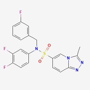 molecular formula C20H15F3N4O2S B2631407 N-(3,4-difluorophenyl)-N-(3-fluorobenzyl)-3-methyl[1,2,4]triazolo[4,3-a]pyridine-6-sulfonamide CAS No. 1251704-32-1