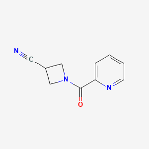 molecular formula C10H9N3O B2631408 1-吡啶甲酰氮杂环丙烷-3-碳腈 CAS No. 2034512-70-2